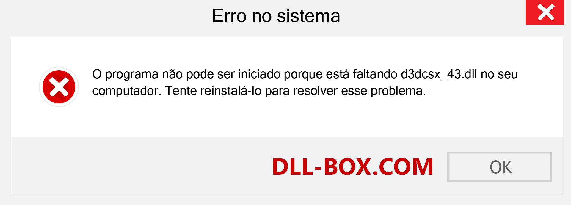 Arquivo d3dcsx_43.dll ausente ?. Download para Windows 7, 8, 10 - Correção de erro ausente d3dcsx_43 dll no Windows, fotos, imagens